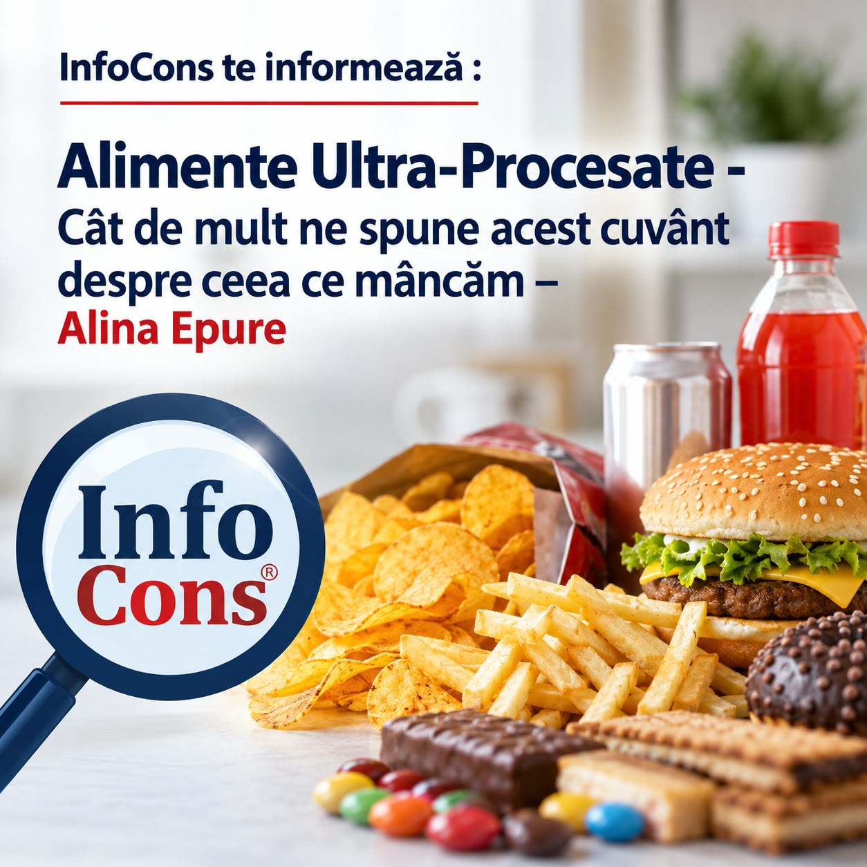 InfoCons te informează : Alimente Ultra-Procesate : Cât de mult ne spune acest cuvânt despre ceea ce mâncăm – Alina Epure