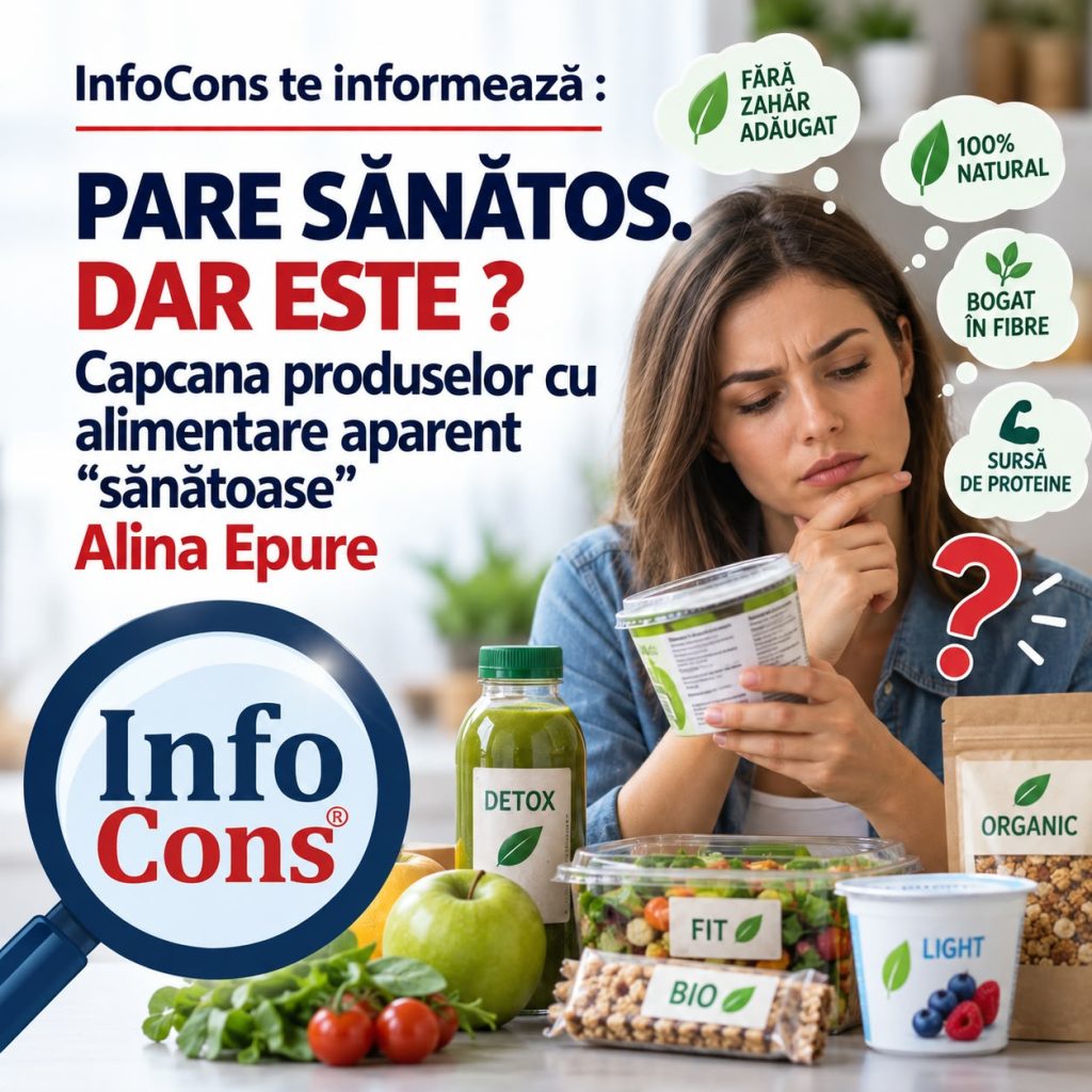 InfoCons te informează : PARE SĂNĂTOS. DAR ESTE ? Capcana produselor cu alimentare aparent &ldquo; sănătoase&rdquo; &ndash; Alina Epure