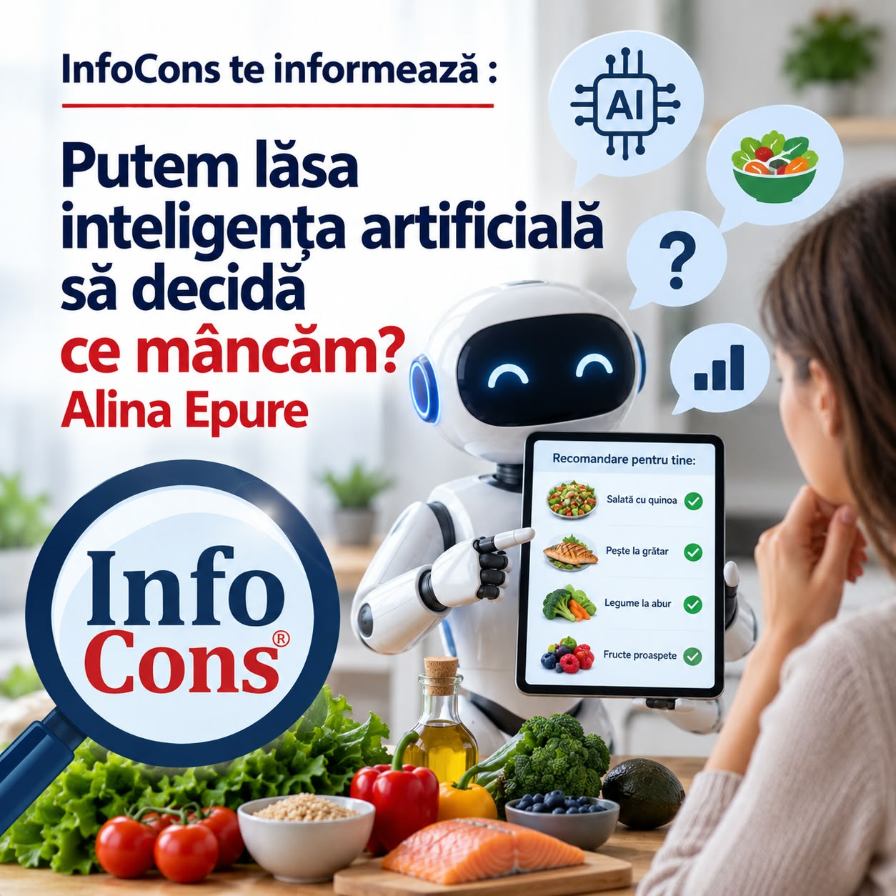 InfoCons te informează : Putem lăsa inteligența artificială să decidă ce mâncăm ? – Alina Epure