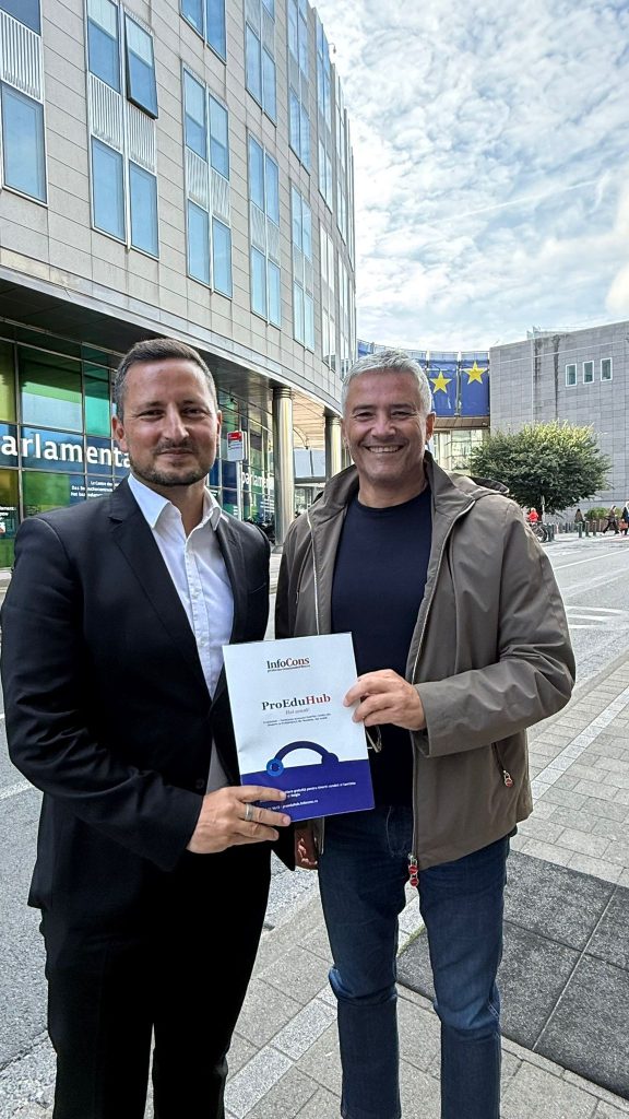 &Icirc;nt&acirc;lnire de lucru &icirc;ntre domnul Sorin Mierlea , Președintele InfoCons , și domnul Nicu Ștefănuță , Vicepreședinte al Parlamentului European , pe tema proiectului ProEduHub