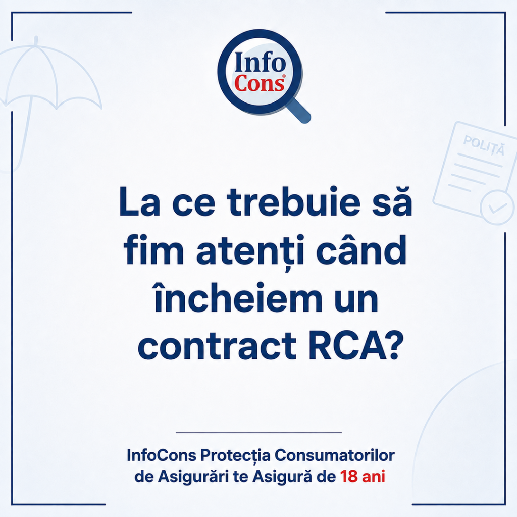 La ce trebuie să fim atenți c&acirc;nd &icirc;ncheiem un contract RCA &ndash; InfoCons Protecția Consumatorilor de Asigurări te Asigură de 18 ani
