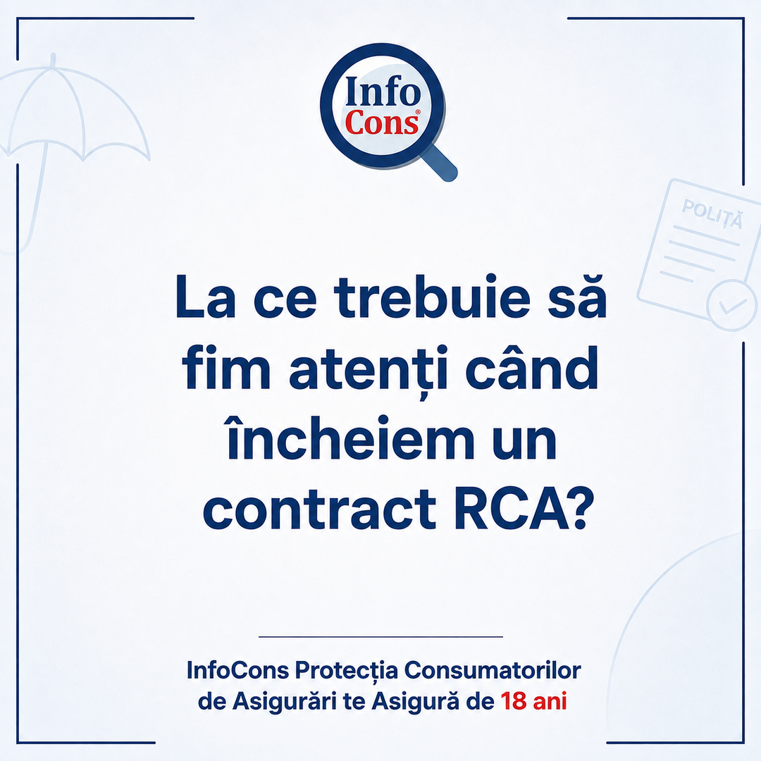 La ce trebuie să fim atenți când încheiem un contract RCA – InfoCons Protecția Consumatorilor de Asigurări te Asigură de 18 ani