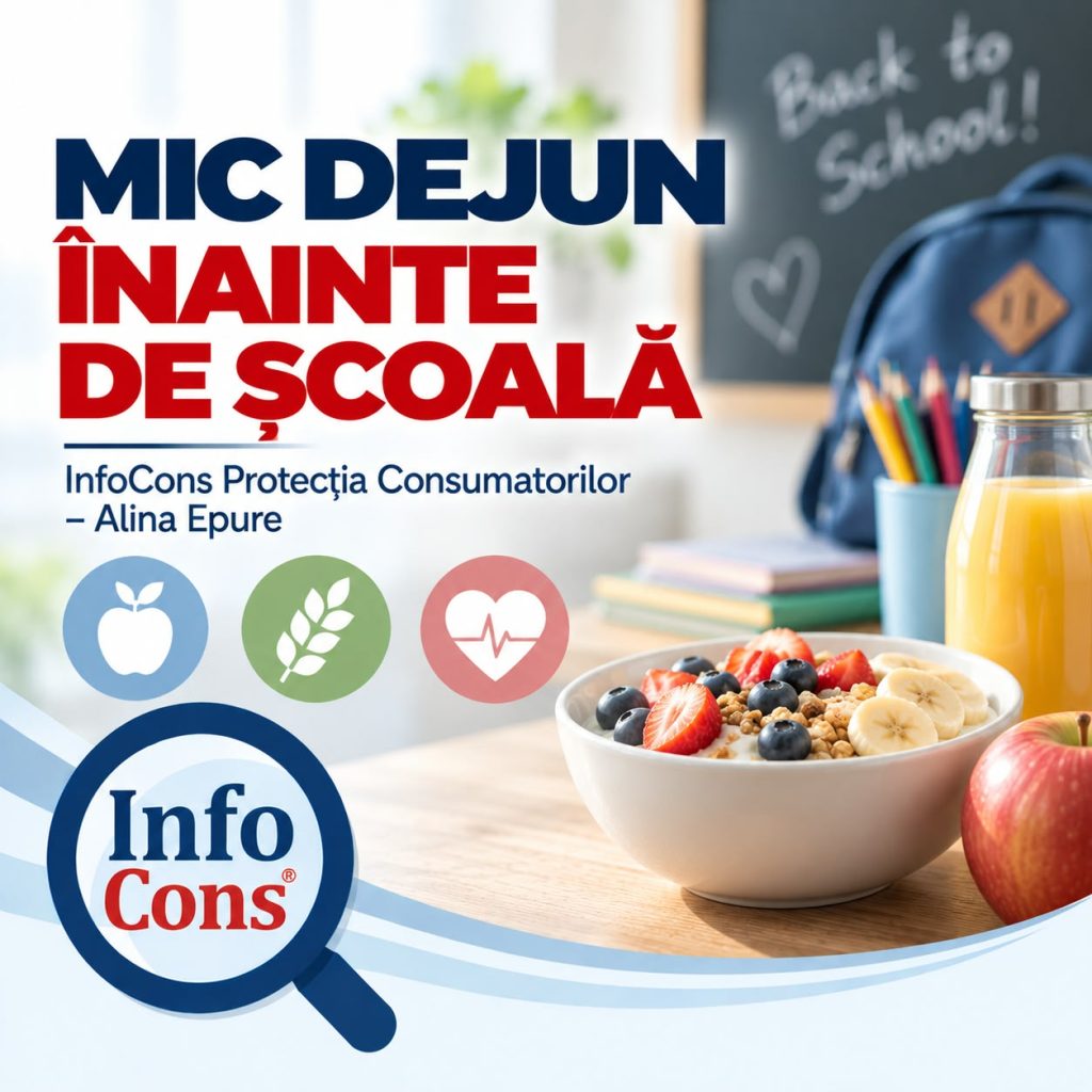 MIC DEJUN &Icirc;NAINTE DE ȘCOALĂ - REGULĂ DE AUR SAU UN MIT PE CARE &Icirc;L REPETĂM DE PREA MULT TIMP ? - InfoCons Protecția Consumatorilor &ndash; Alina Epure