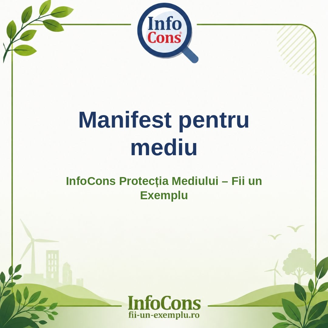 Manifest pentru mediu – InfoCons Protecția Mediului – Fii un Exemplu – Adriana Calcan