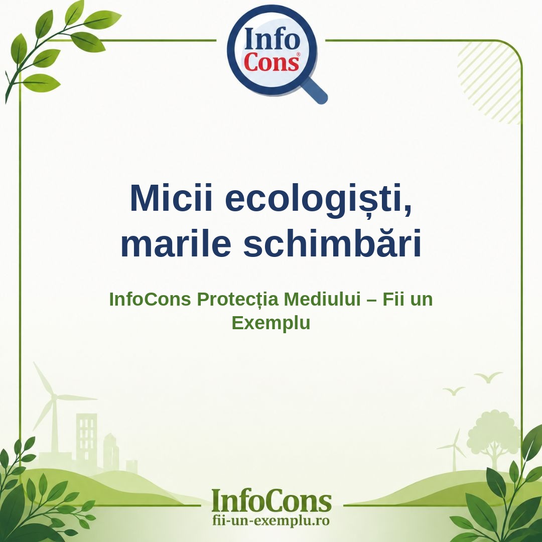 Micii ecologiști, marile schimbări – InfoCons Protecția Mediului – Fii un Exemplu – Adriana Calcan