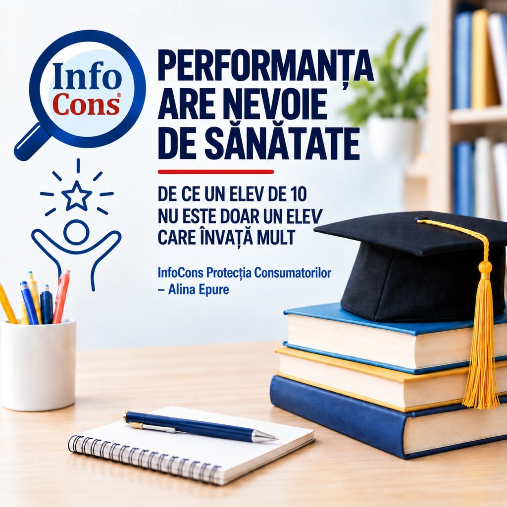 PERFORMANȚA ARE NEVOIE DE SĂNĂTATE - DE CE UN ELEV DE 10 NU ESTE DOAR UN ELEV CARE ÎNVAȚĂ MULT – InfoCons Protecția Consumatroilor – Alina Epure