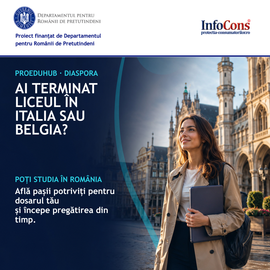 ProEduHub : Ai terminat liceul în Italia sau în Belgia și vrei să urmezi o facultate în România ?