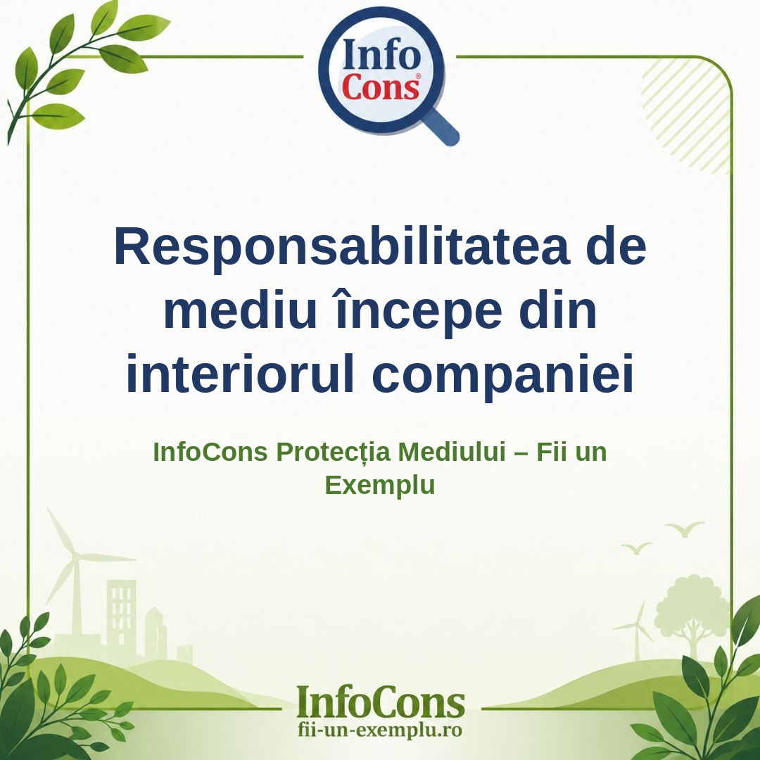 Responsabilitatea de mediu începe din interiorul companiei – InfoCons Protecția Mediului – Fii un Exemplu – Adriana Calcan