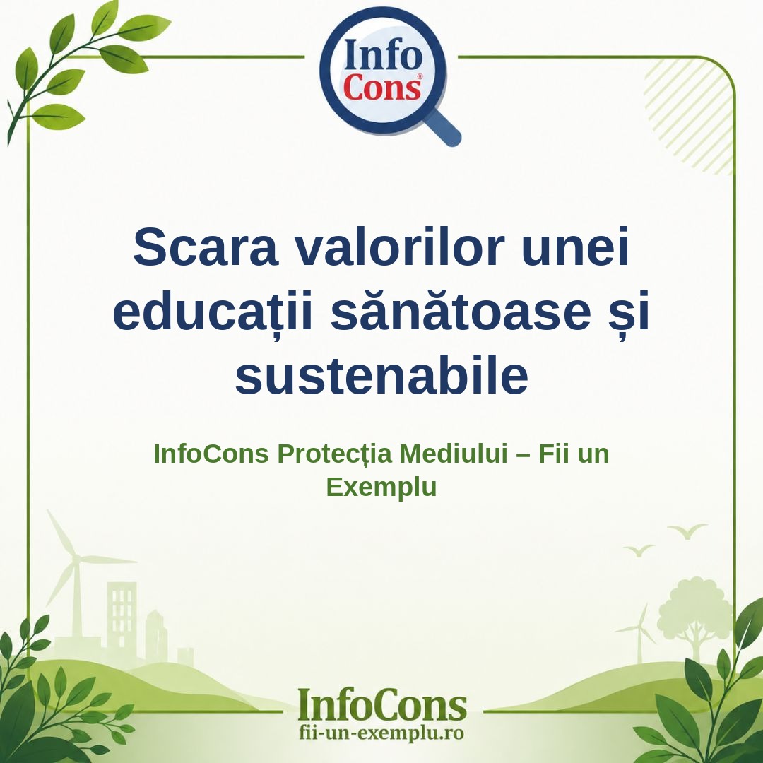 Scara valorilor unei educații sănătoase și sustenabile – InfoCons Protecția Mediului – Fii un Exemplu – Adriana Calcan