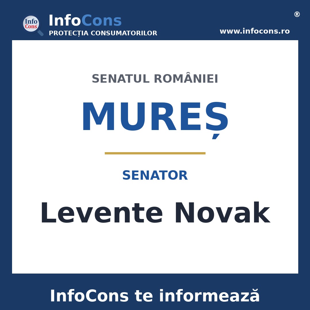 Senatul României și senatorul Levente Novak – InfoCons te informează
