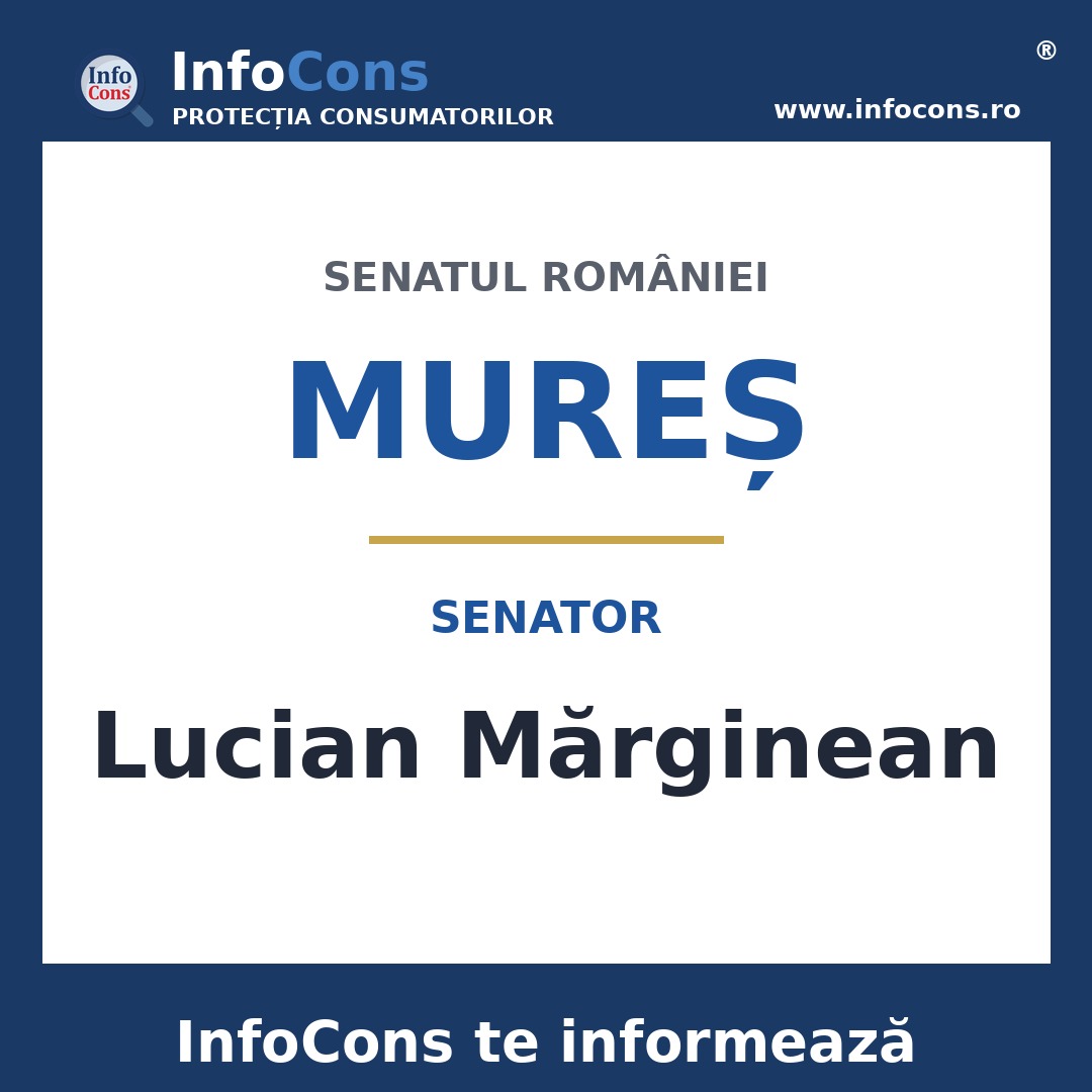 Senatul României și senatorul Lucian Mărginean – InfoCons te informează