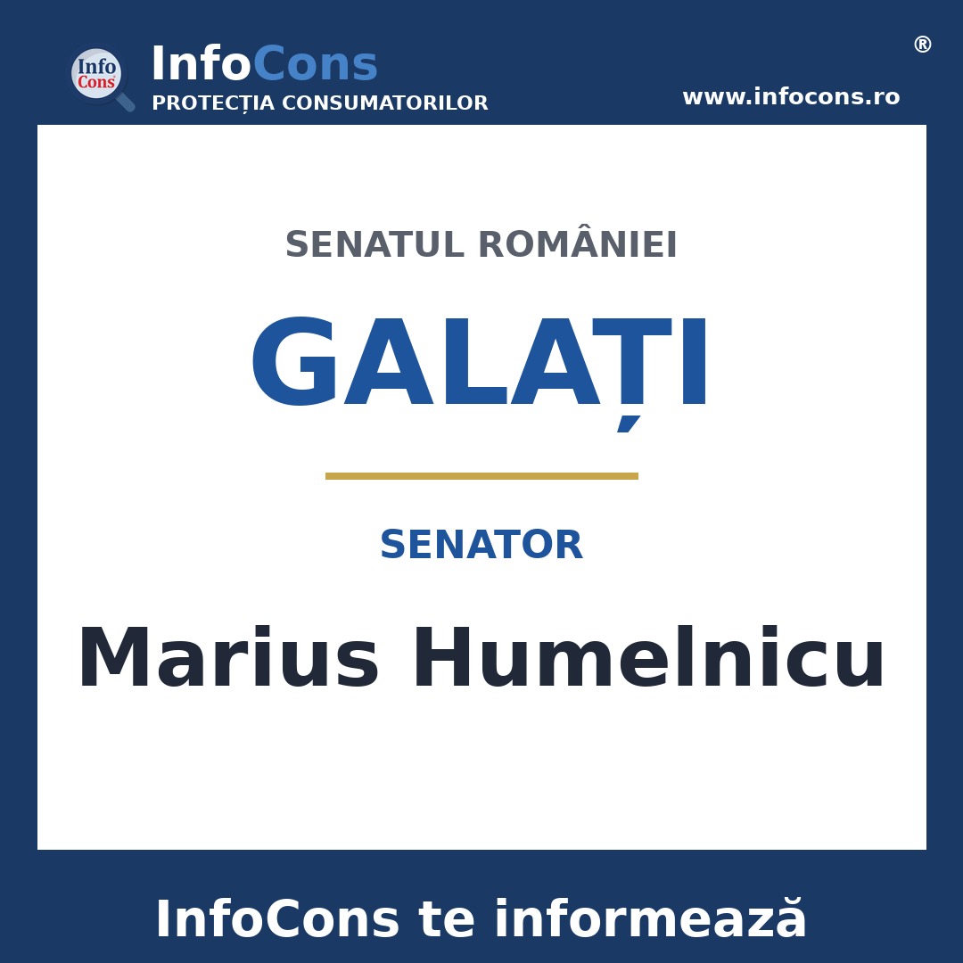 Senatul României și senatorul Marius Humelnicu – InfoCons te informează