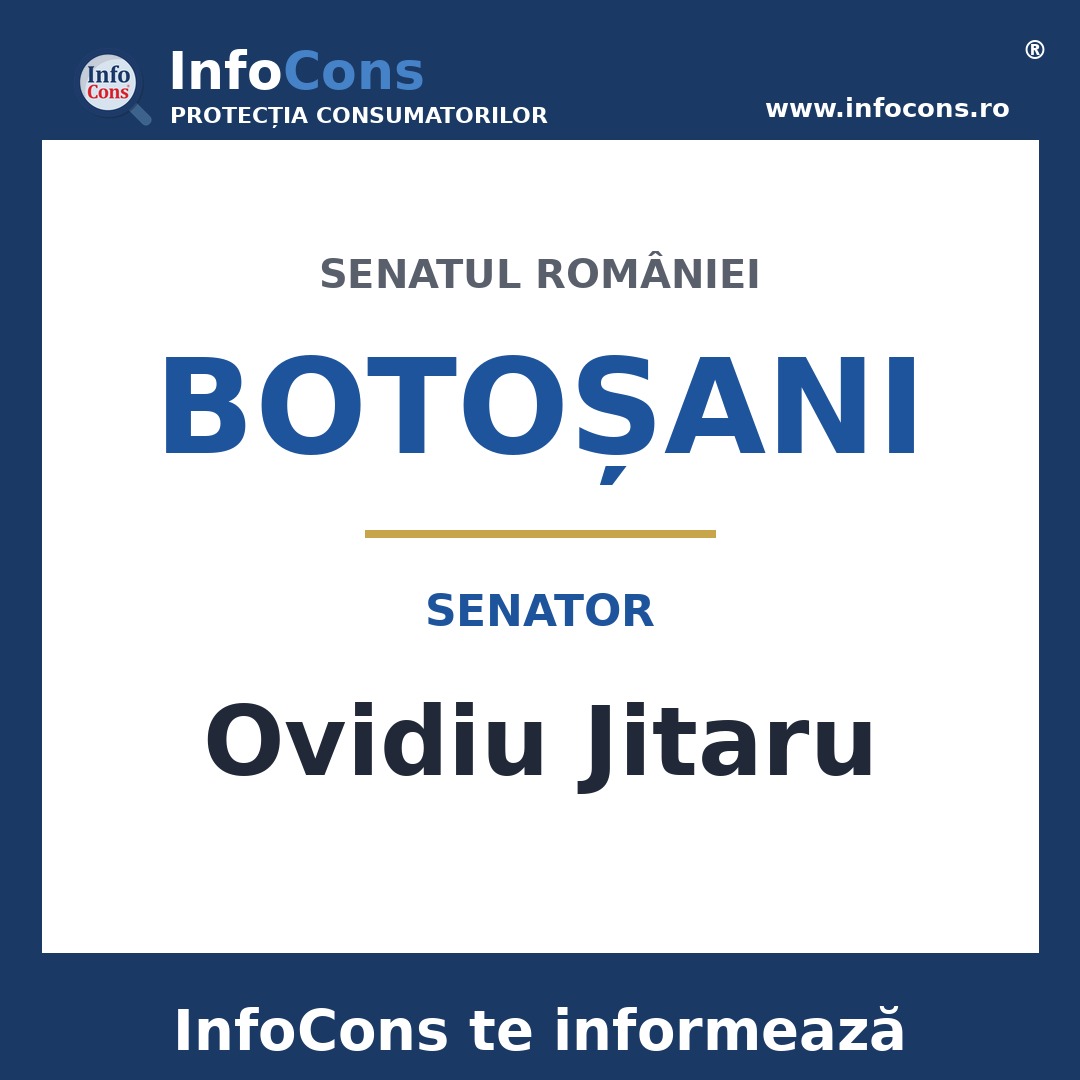 Senatul României și senatorul Ovidiu Jitaru – InfoCons te informează