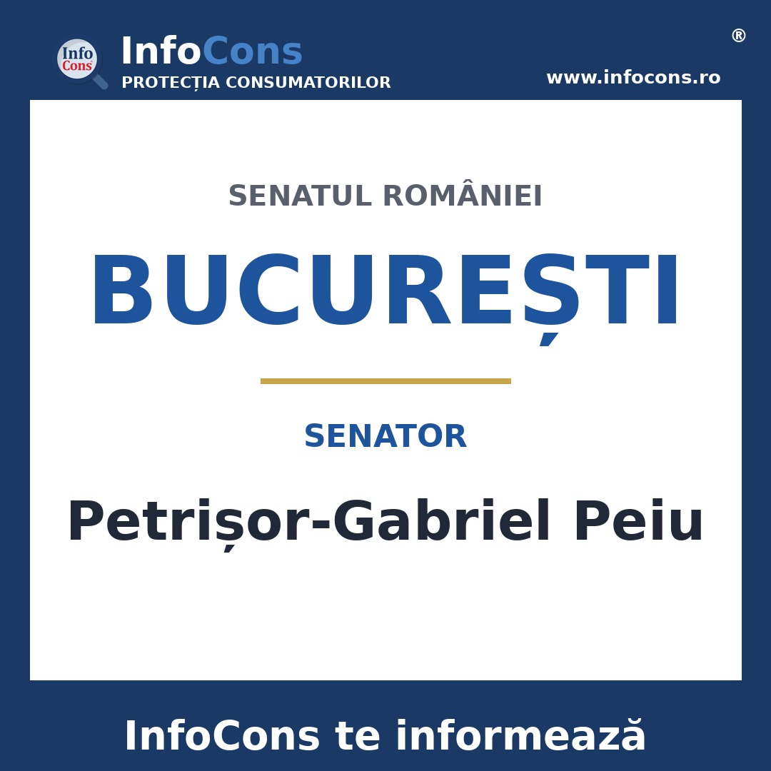 Senatul României și senatorul Petrișor-Gabriel Peiu – InfoCons te informează