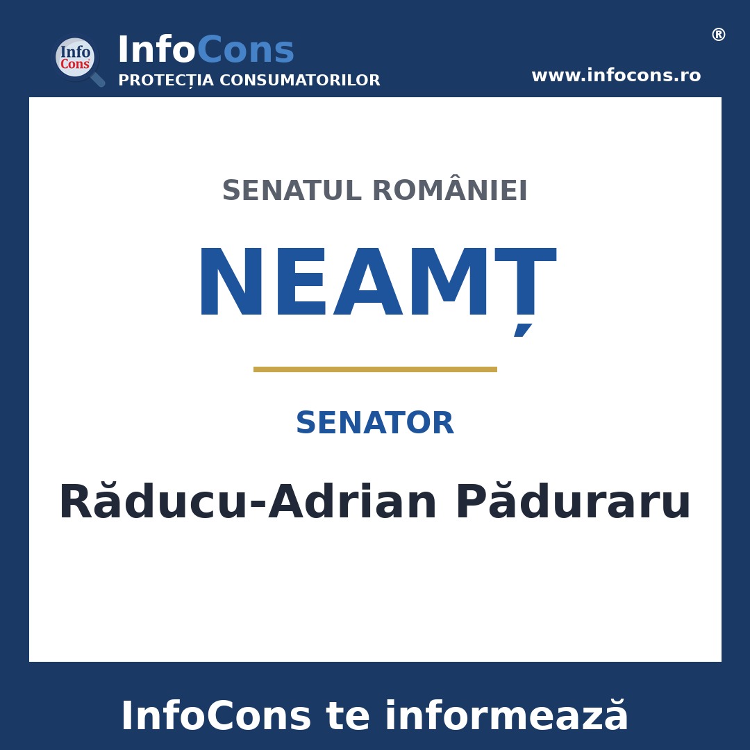 Senatul României și senatorul Răducu-Adrian Păduraru – InfoCons te informează
