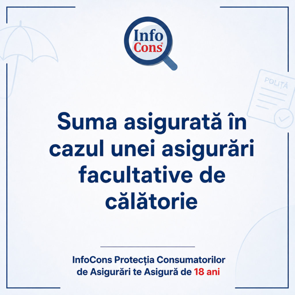 Suma asigurată &icirc;n cazul unei asigurări facultative de călătorie &ndash; InfoCons Protecția Consumatorilor de Asigurări te Asigură de 18 ani