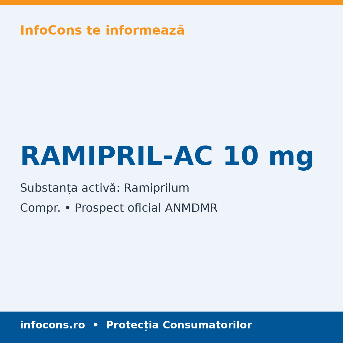 RAMIPRIL-AC 10 mg - Prospect Medical - InfoCons
