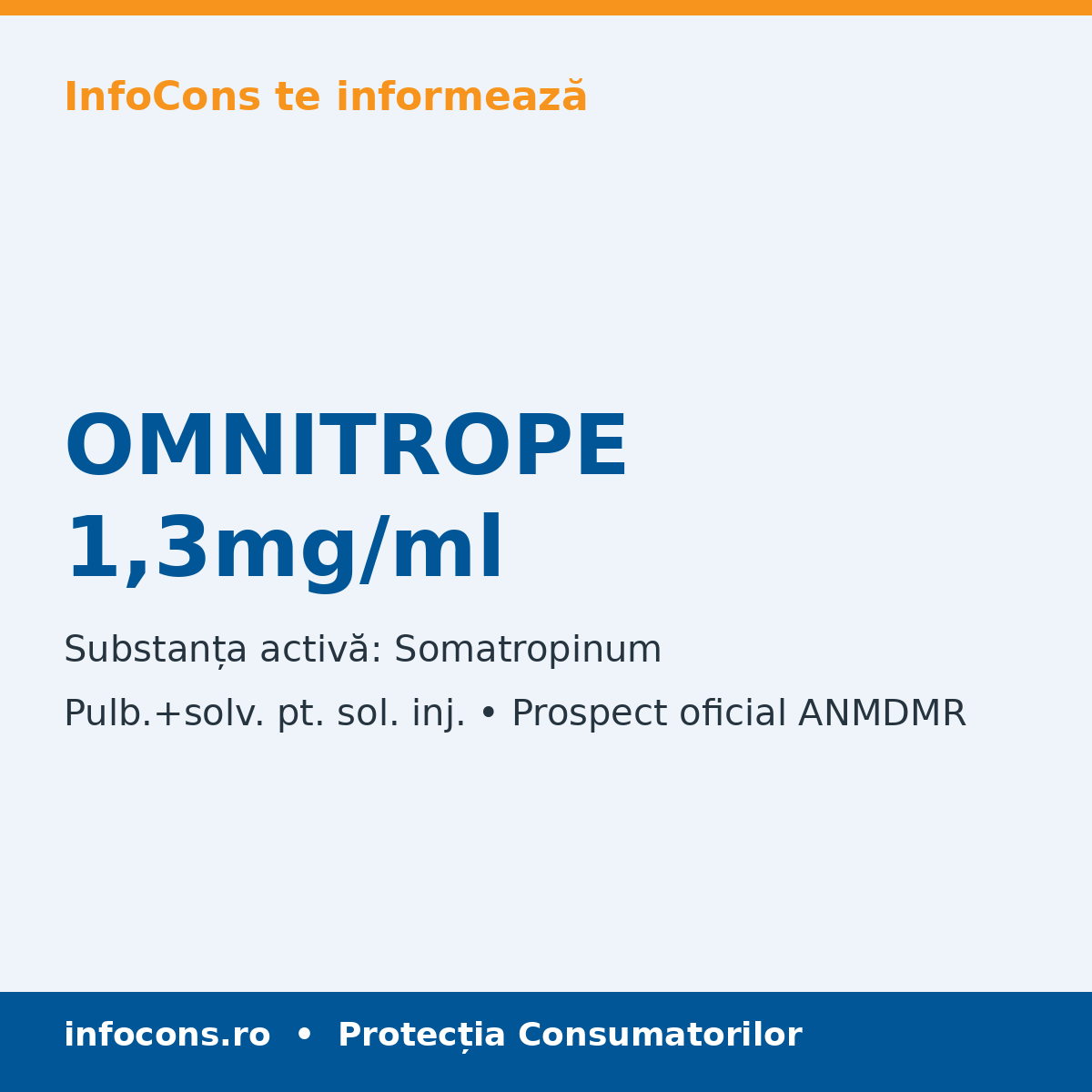 OMNITROPE 1,3mg/ml - Prospect Medical - InfoCons