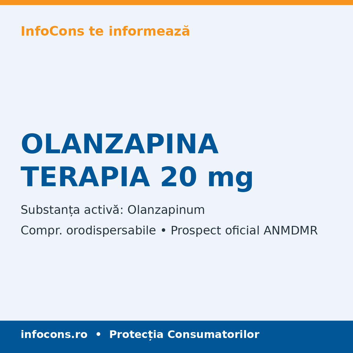 OLANZAPINA TERAPIA 20 mg - Prospect Medical - InfoCons
