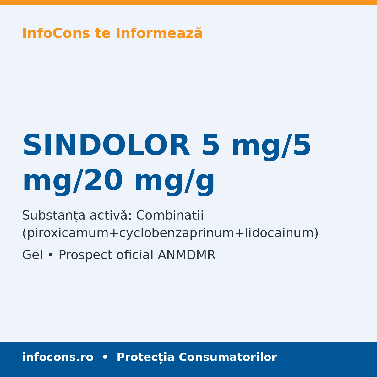 SINDOLOR 5 mg/5 mg/20 mg/g - Prospect Medical - InfoCons