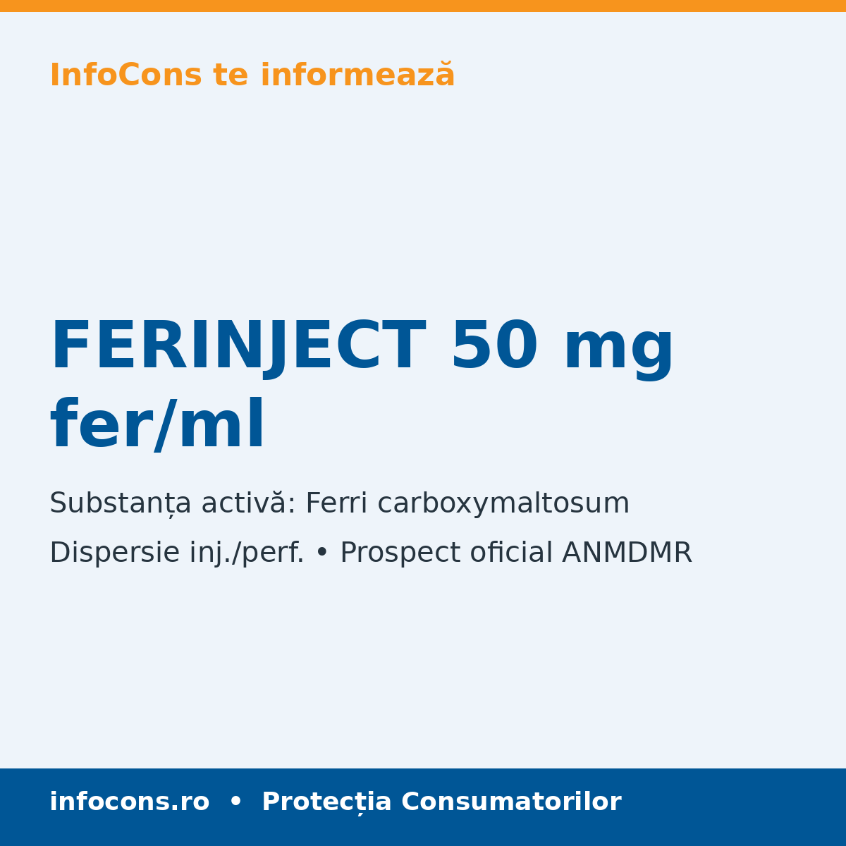 FERINJECT 50 mg fer/ml - Prospect Medical - InfoCons
