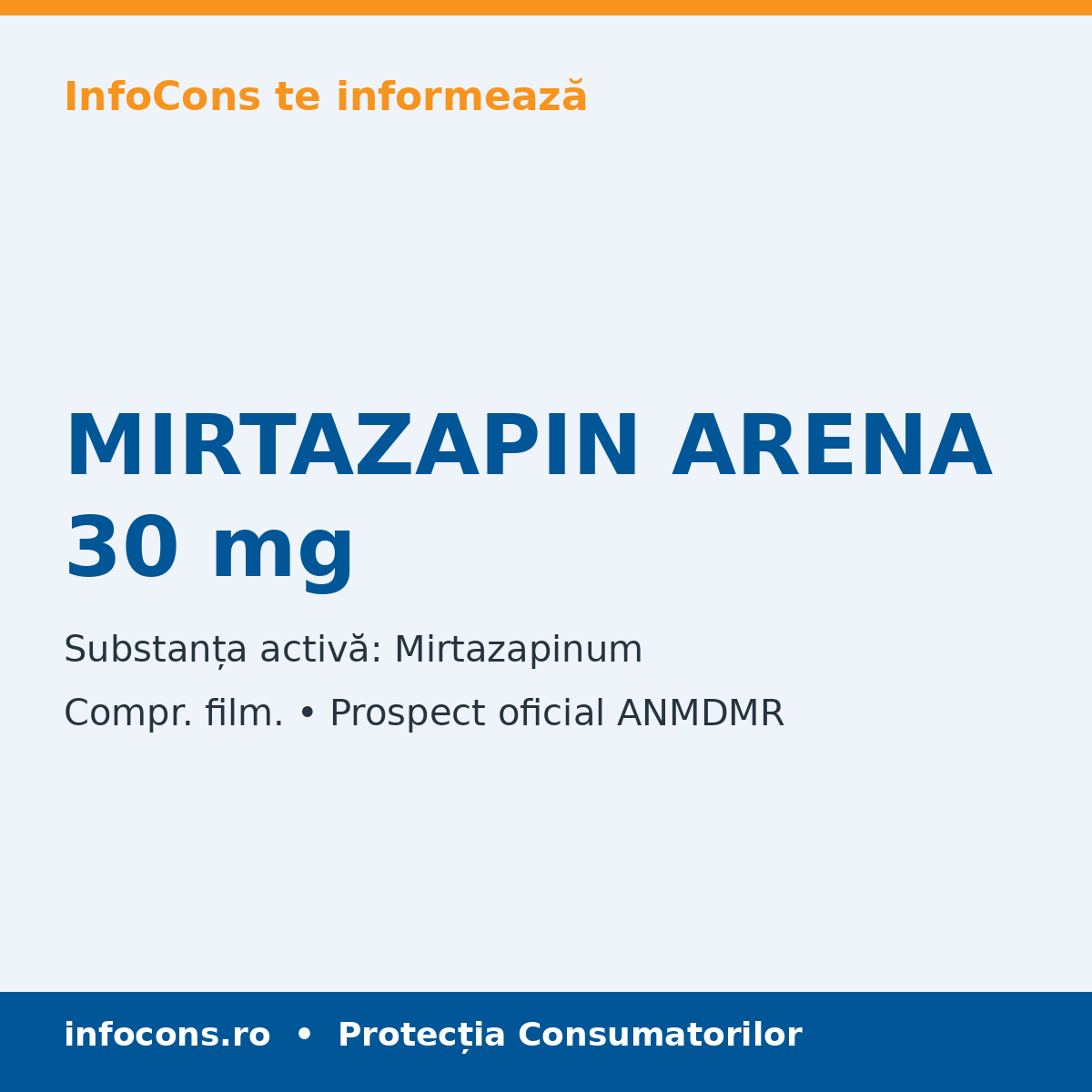 MIRTAZAPIN ARENA 30 mg - Prospect Medical - InfoCons