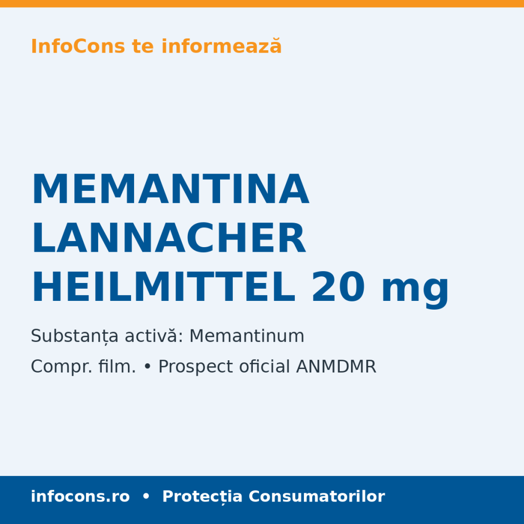 MEMANTINA LANNACHER HEILMITTEL 20 mg - Prospect Medical - InfoCons