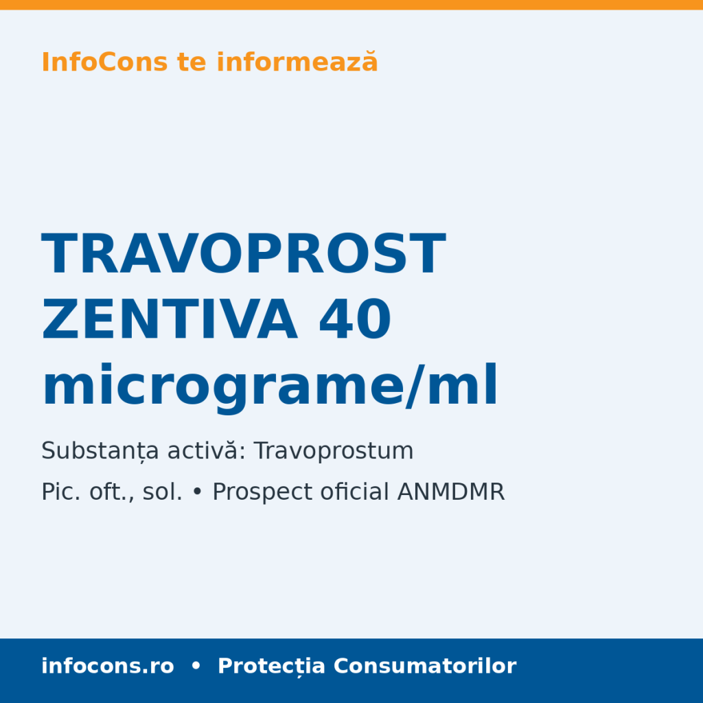 TRAVOPROST ZENTIVA 40 micrograme/ml - Prospect Medical - InfoCons