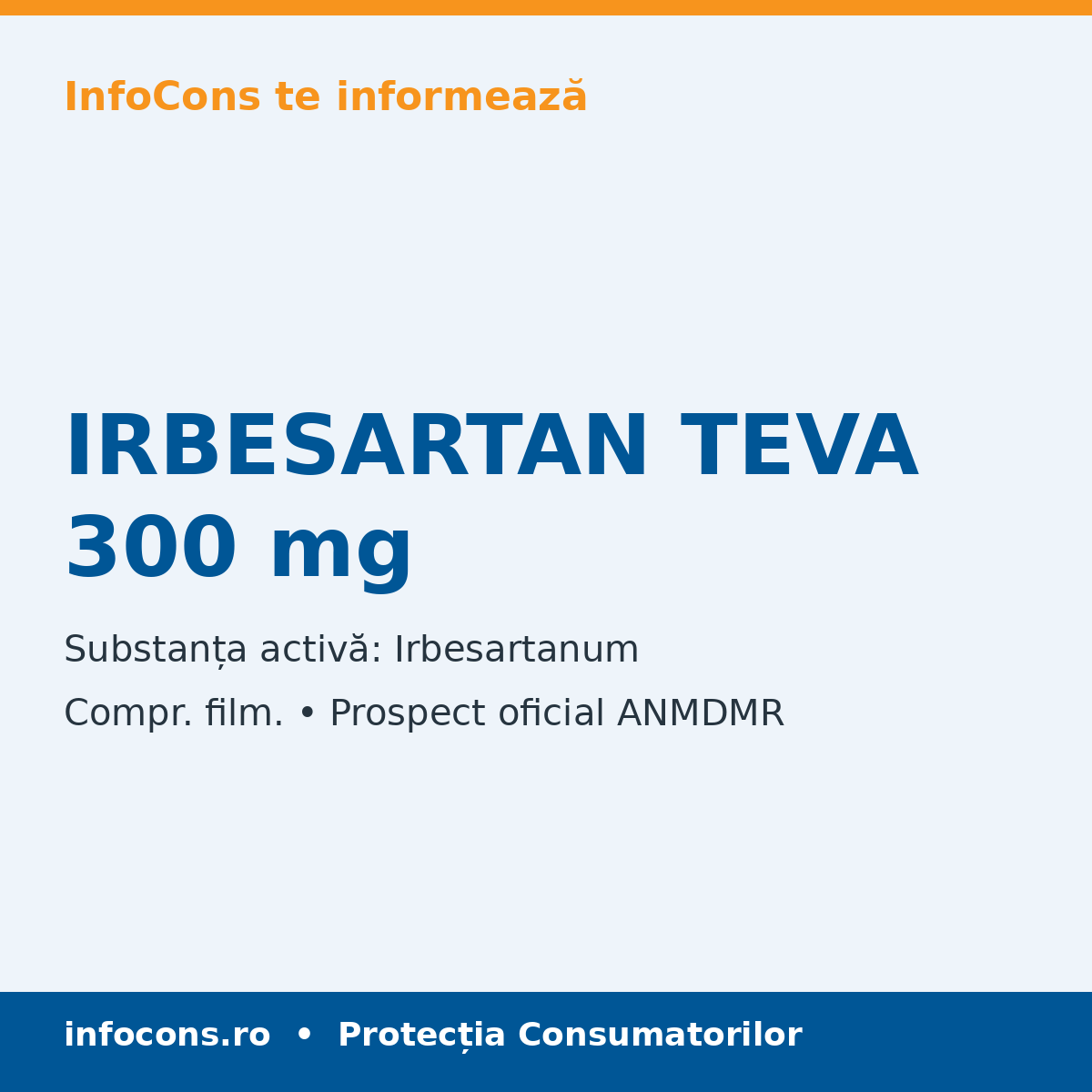 IRBESARTAN TEVA 300 mg - Prospect Medical - InfoCons