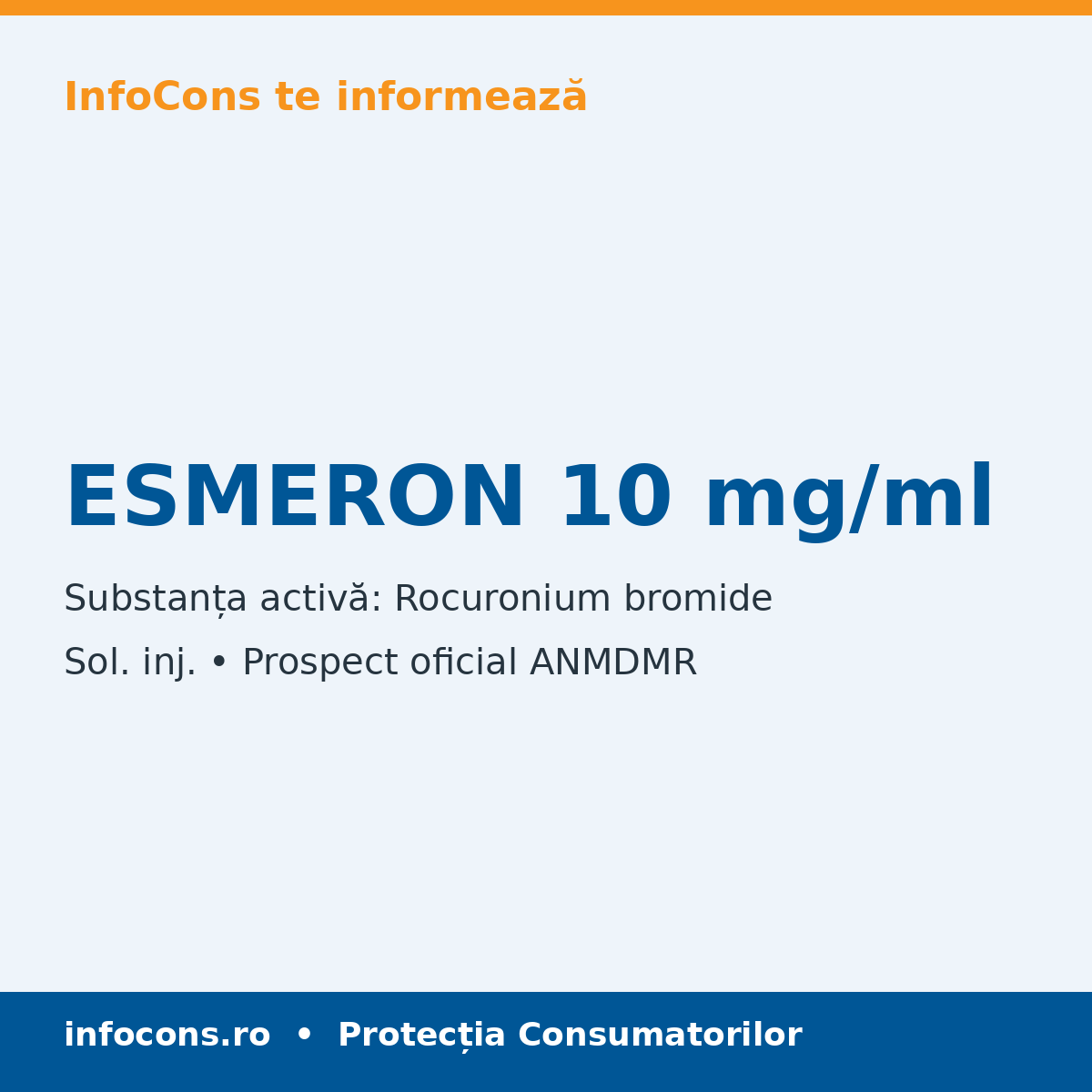 ESMERON 10 mg/ml - Prospect Medical - InfoCons