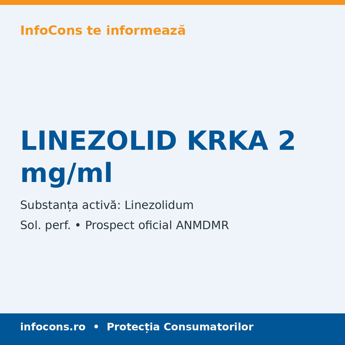 LINEZOLID KRKA 2 mg/ml - Prospect Medical - InfoCons