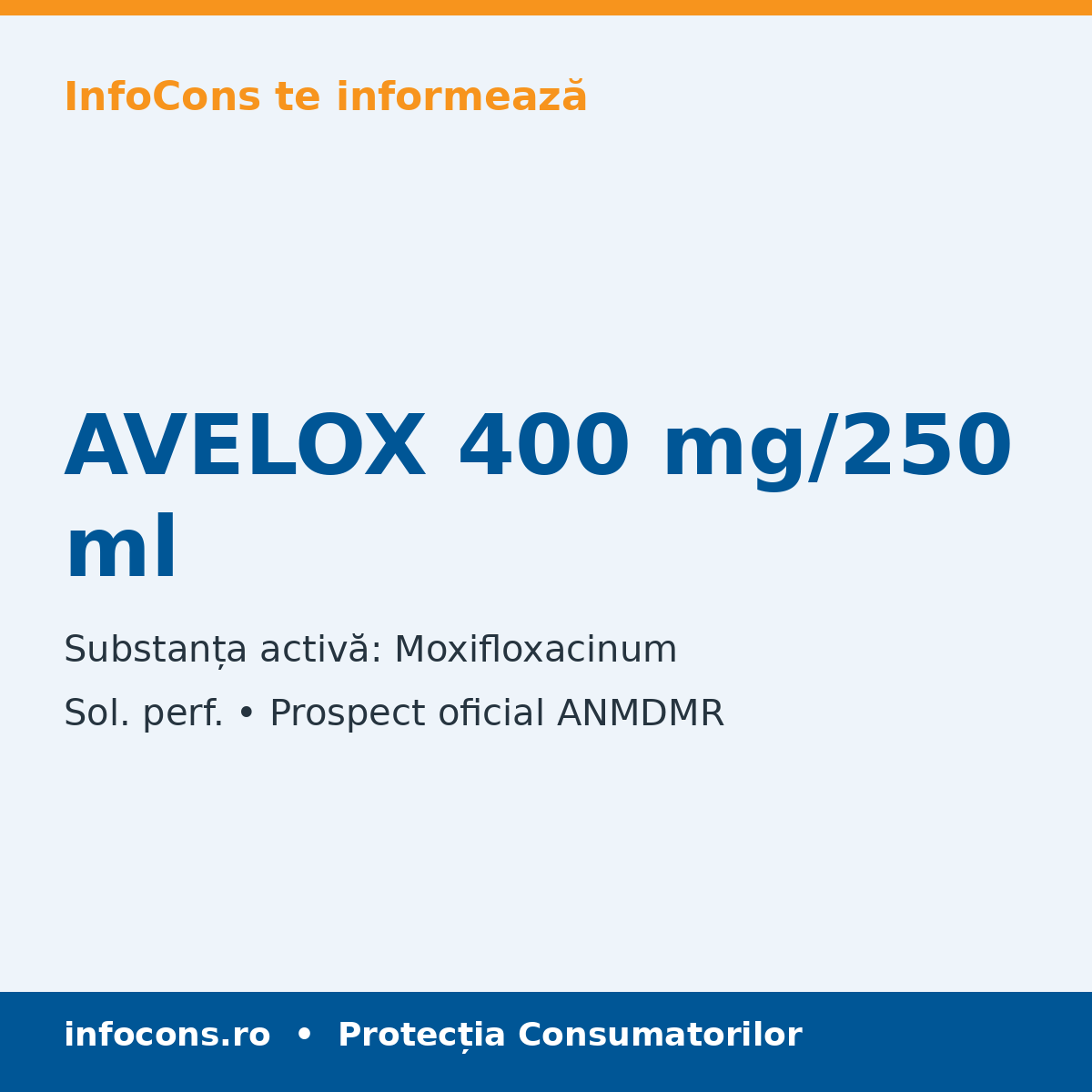 AVELOX 400 mg/250 ml - Prospect Medical - InfoCons