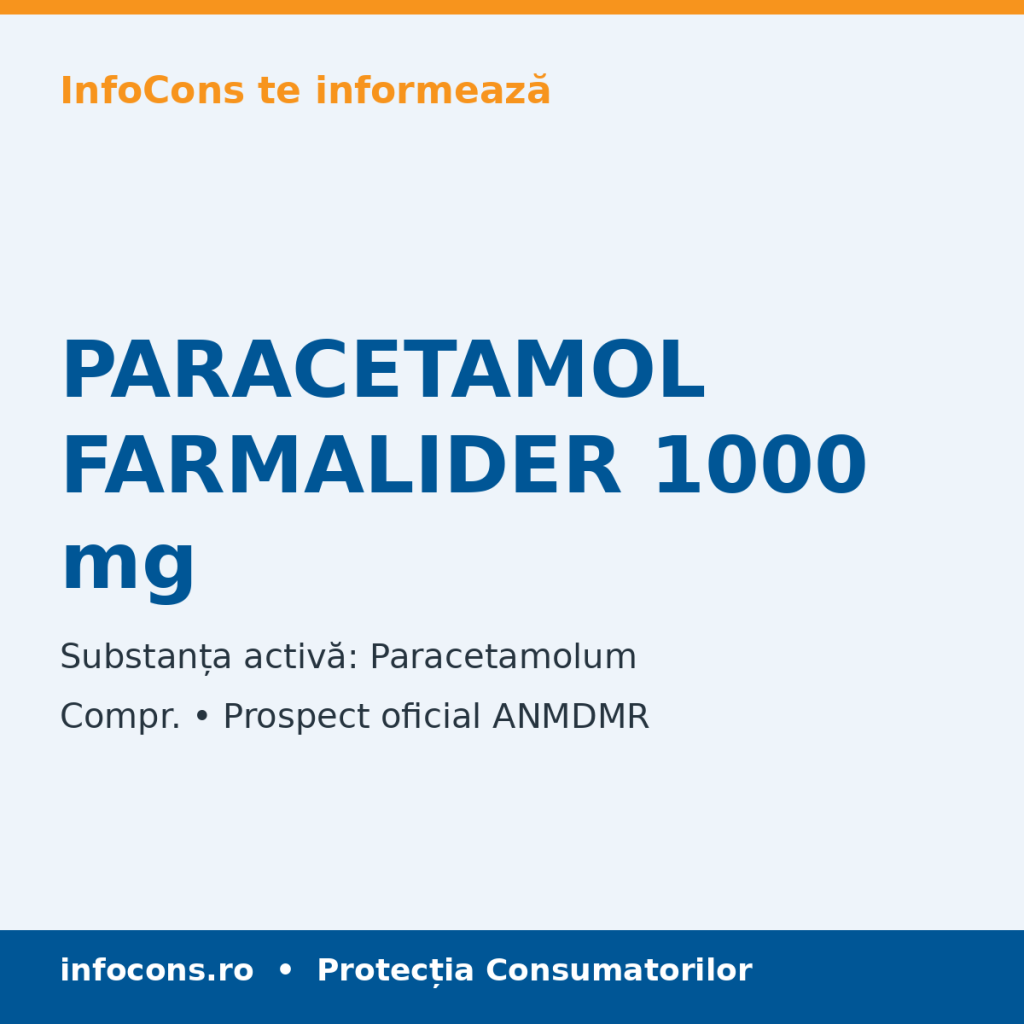 PARACETAMOL FARMALIDER 1000 mg - Prospect Medical - InfoCons