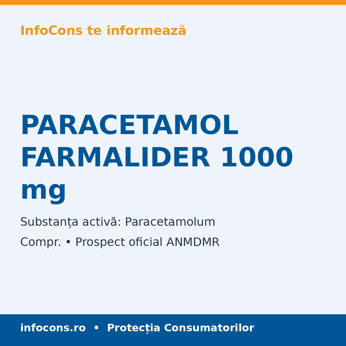 PARACETAMOL FARMALIDER 1000 mg - Prospect Medical - InfoCons