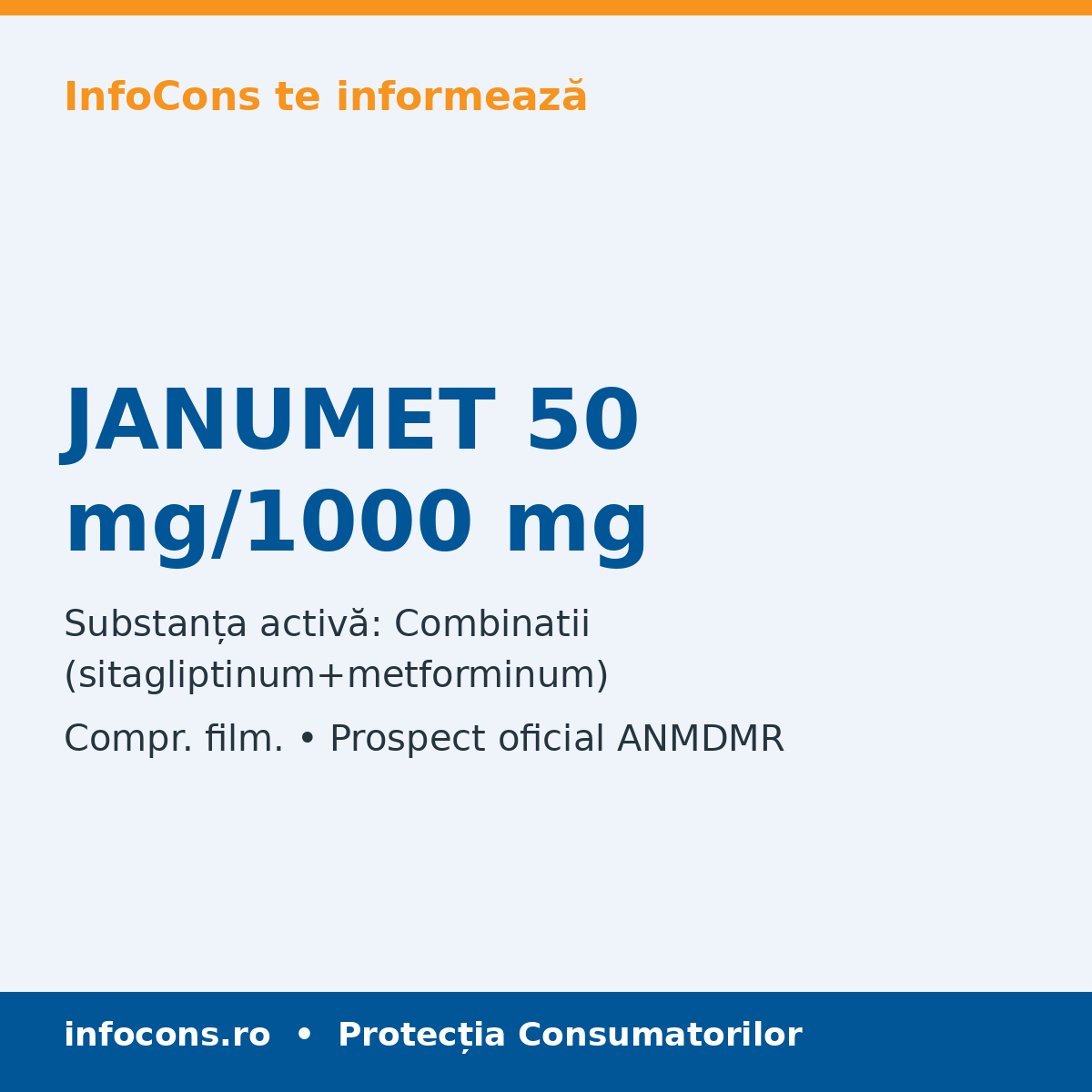 JANUMET 50 mg/1000 mg - Prospect Medical - InfoCons