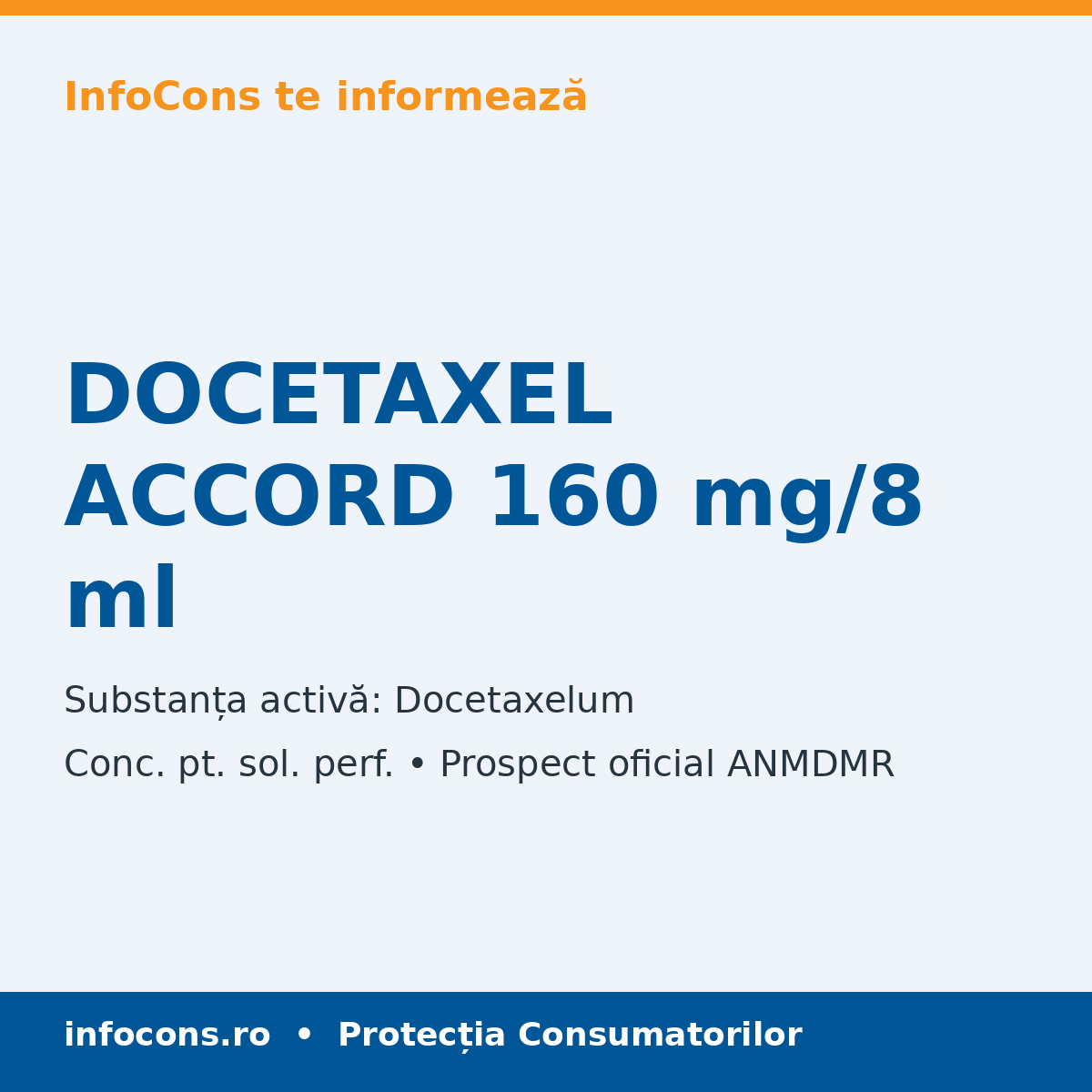 DOCETAXEL ACCORD 160 mg/8 ml - Prospect Medical - InfoCons