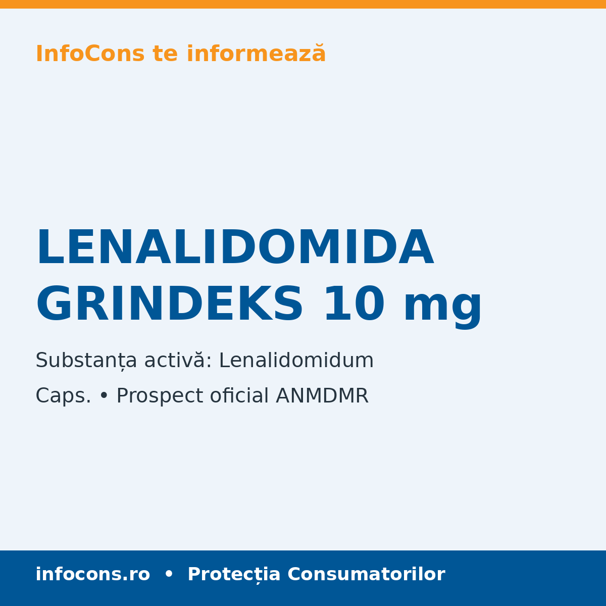 LENALIDOMIDA GRINDEKS 10 mg - Prospect Medical - InfoCons