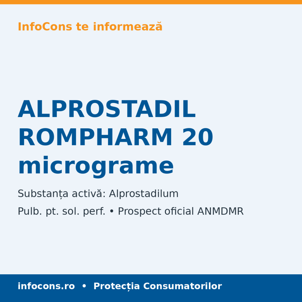 ALPROSTADIL ROMPHARM 20 micrograme - Prospect Medical - InfoCons