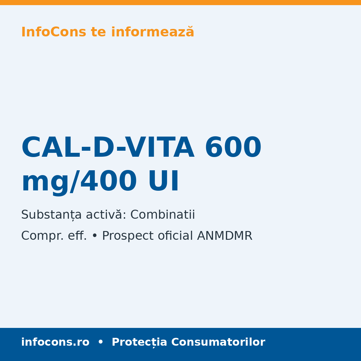 CAL-D-VITA 600 mg/400 UI - Prospect Medical - InfoCons