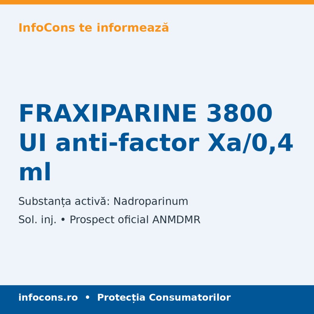 FRAXIPARINE 3800 UI anti-factor Xa/0,4 ml - Prospect Medical - InfoCons