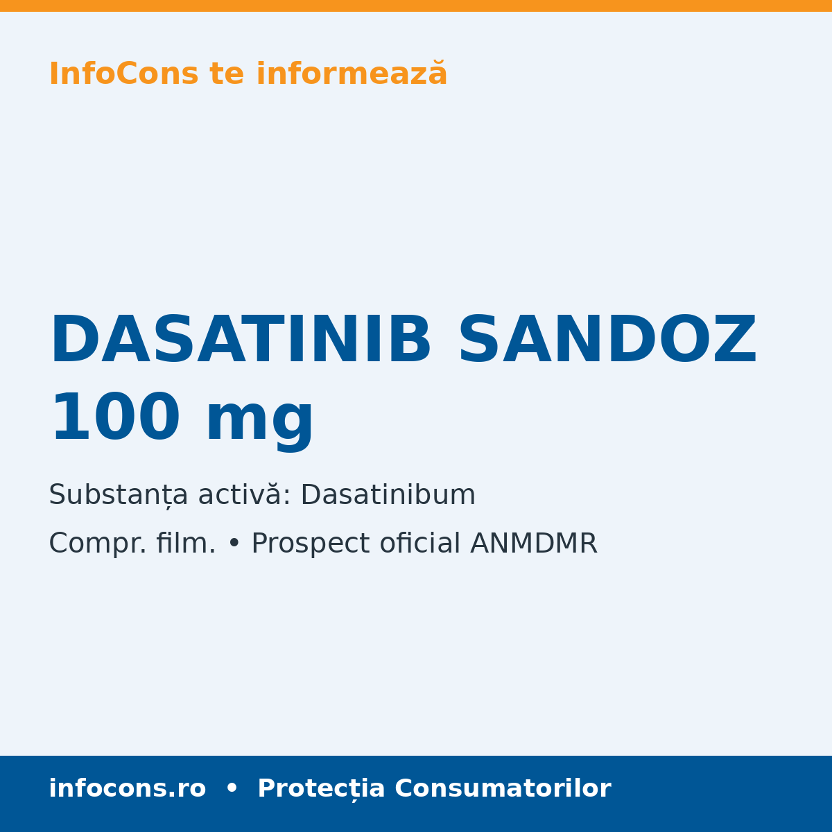 DASATINIB SANDOZ 100 mg - Prospect Medical - InfoCons