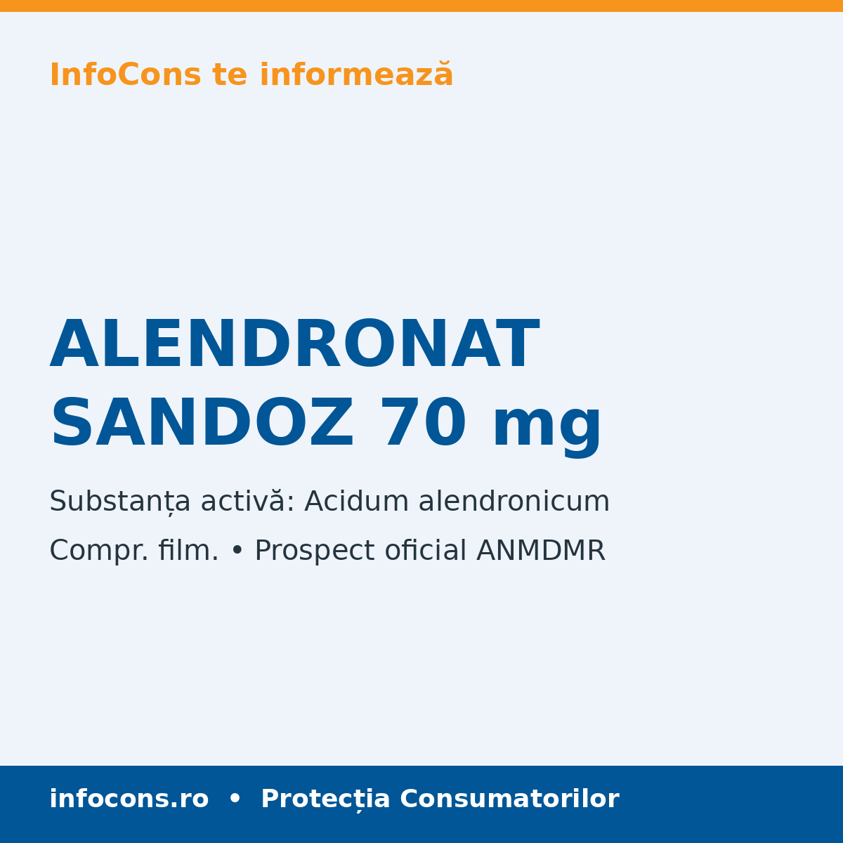 ALENDRONAT SANDOZ 70 mg - Prospect Medical - InfoCons