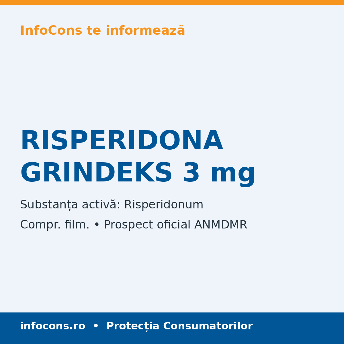 RISPERIDONA GRINDEKS 3 mg - Prospect Medical - InfoCons