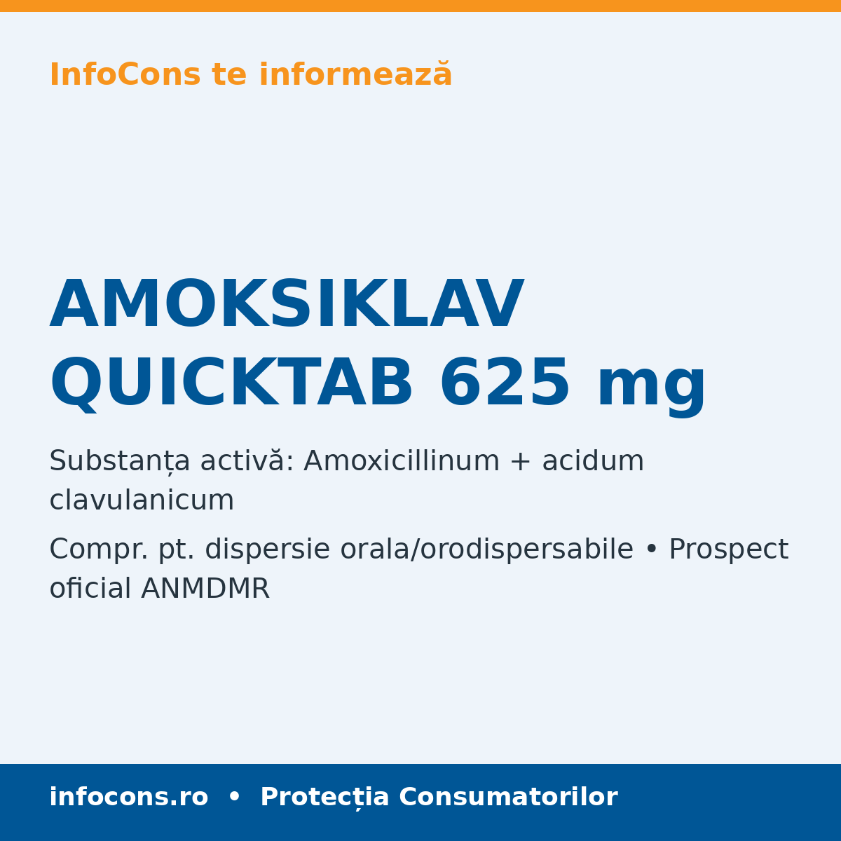 AMOKSIKLAV QUICKTAB 625 mg - Prospect Medical - InfoCons