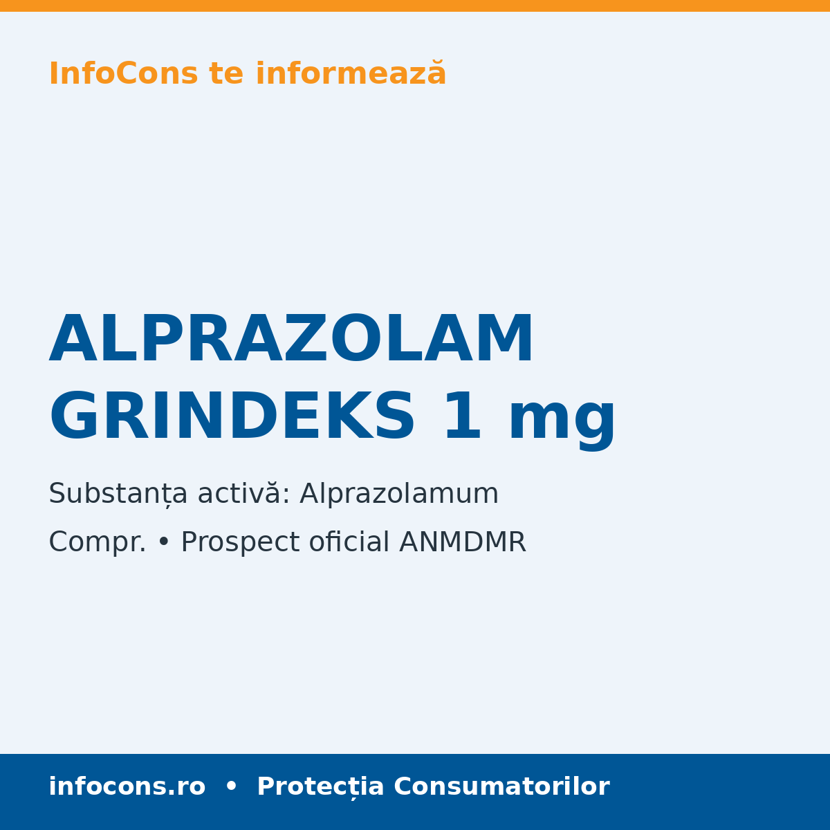 ALPRAZOLAM GRINDEKS 1 mg - Prospect Medical - InfoCons