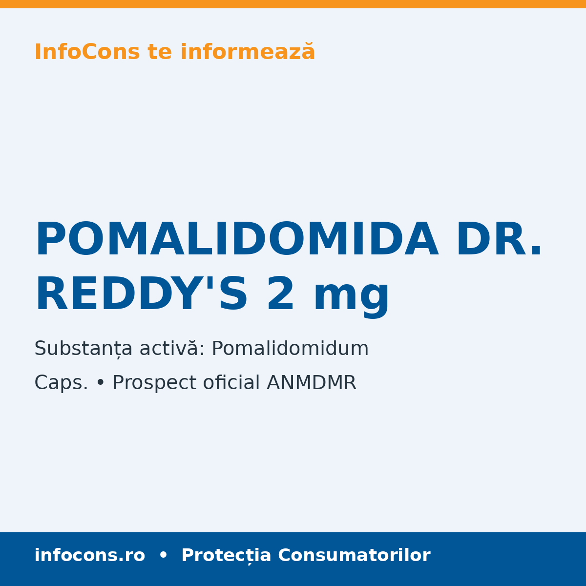 POMALIDOMIDA DR. REDDY'S 2 mg - Prospect Medical - InfoCons