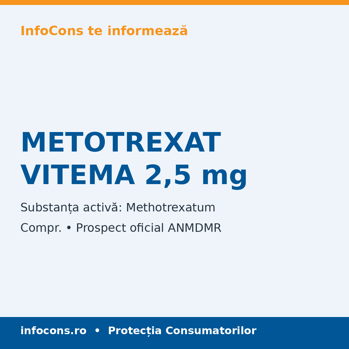 METOTREXAT VITEMA 2,5 mg - Prospect Medical - InfoCons