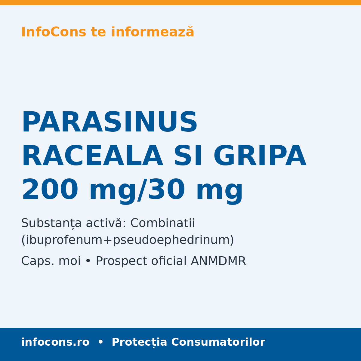 PARASINUS RACEALA SI GRIPA 200 mg/30 mg - Prospect Medical - InfoCons