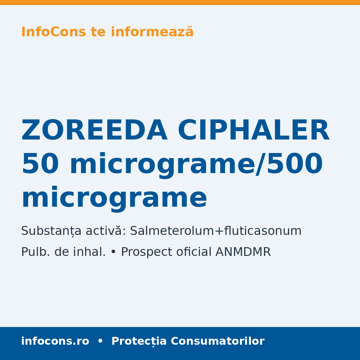 ZOREEDA CIPHALER 50 micrograme/500 micrograme - Prospect Medical - InfoCons