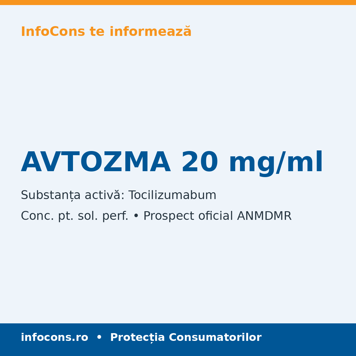 AVTOZMA 20 mg/ml - Prospect Medical - InfoCons